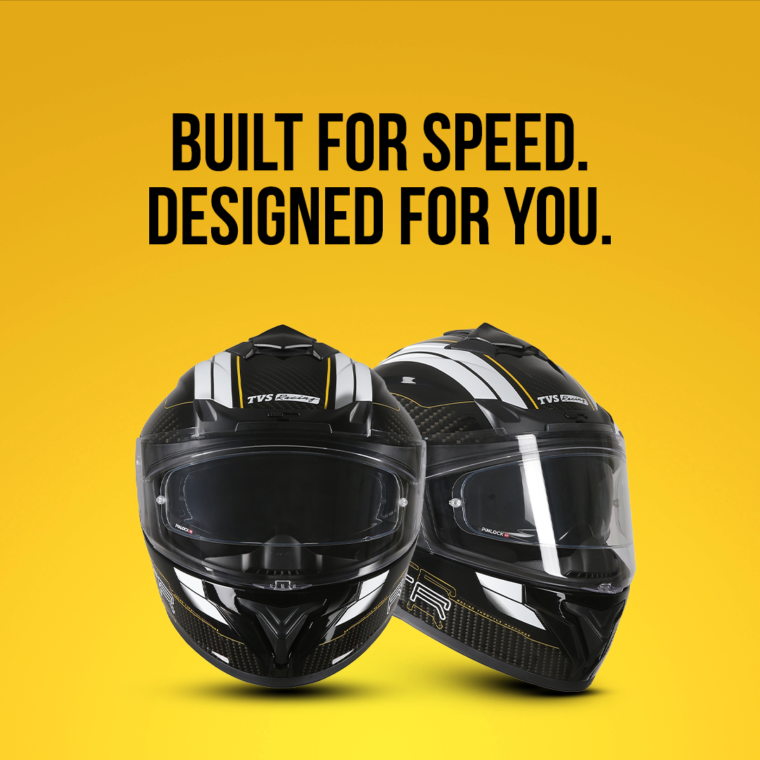 TVS Racing Hurricane Helmet Full-Face, Aerodynamic Design